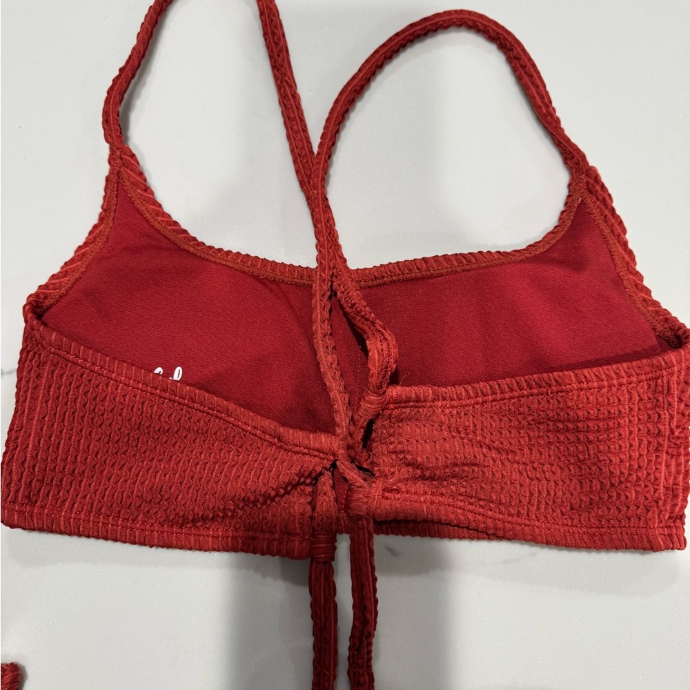 Red Textured Bikini set - Picture 5 of 6